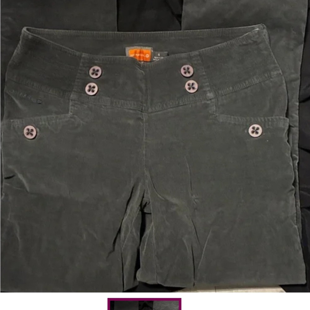 Merrell Gray Corduroy Pants with a zipper on the side
